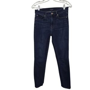 J. Crew 9" High Rise Toothpick Dark Denim Blue Jeans Preppy Classic Stretch 27